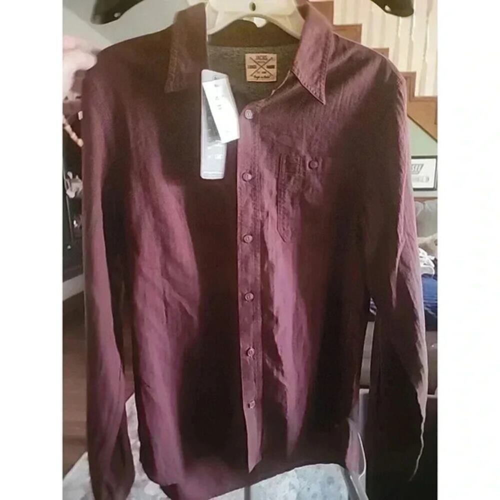 Jachs New York Men's Shirt In Size XS Excellent CR6 NWT Burgundy Long‎ Sleeve